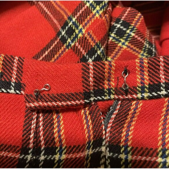 Vintage Young Pendleton Girls Size 11-12 Red Wool Tartan Plaid Pleated Skirt - Picture 4 of 13